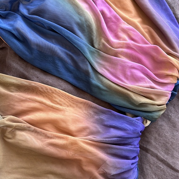 Zara Printed Tulle Swimsuit size M ombré one piece - Picture 3 of 5